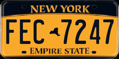NY license plate FEC7247
