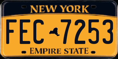 NY license plate FEC7253