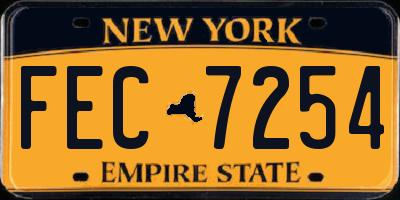 NY license plate FEC7254
