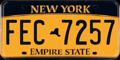 NY license plate FEC7257