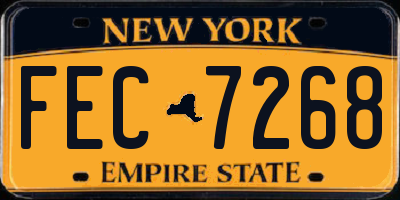 NY license plate FEC7268