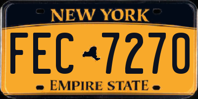NY license plate FEC7270