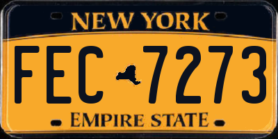NY license plate FEC7273