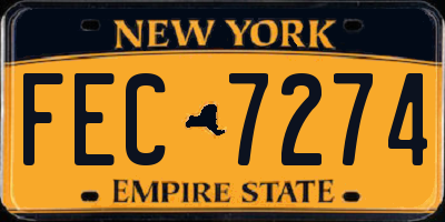 NY license plate FEC7274