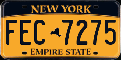 NY license plate FEC7275