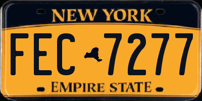 NY license plate FEC7277