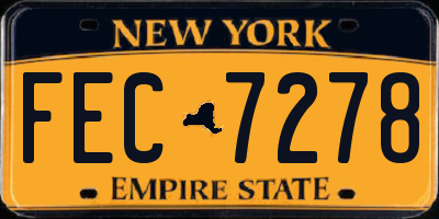 NY license plate FEC7278