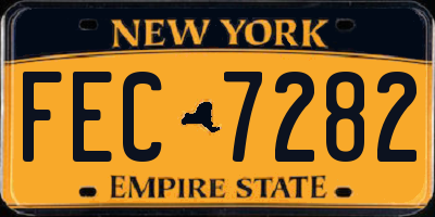 NY license plate FEC7282