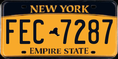 NY license plate FEC7287