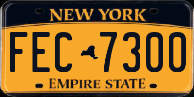 NY license plate FEC7300