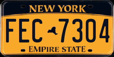 NY license plate FEC7304
