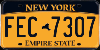 NY license plate FEC7307