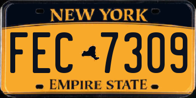 NY license plate FEC7309