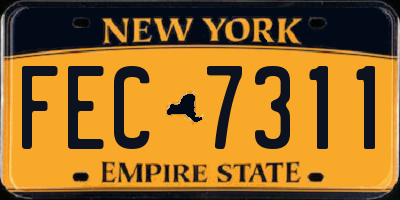 NY license plate FEC7311