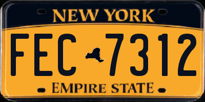 NY license plate FEC7312