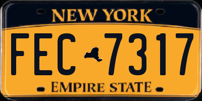NY license plate FEC7317