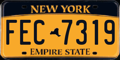 NY license plate FEC7319