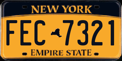 NY license plate FEC7321