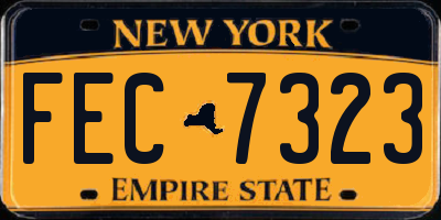 NY license plate FEC7323