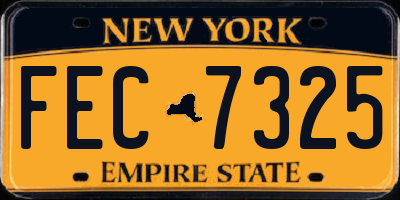 NY license plate FEC7325