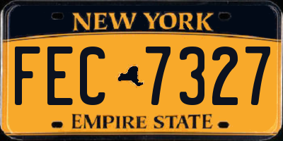 NY license plate FEC7327