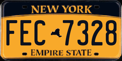 NY license plate FEC7328