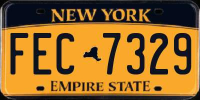 NY license plate FEC7329