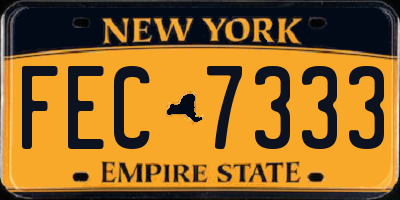 NY license plate FEC7333