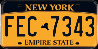 NY license plate FEC7343