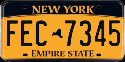 NY license plate FEC7345
