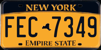 NY license plate FEC7349