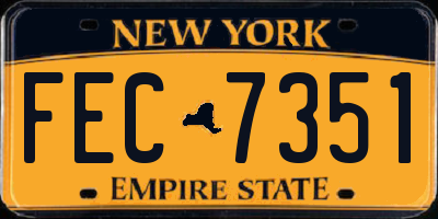 NY license plate FEC7351
