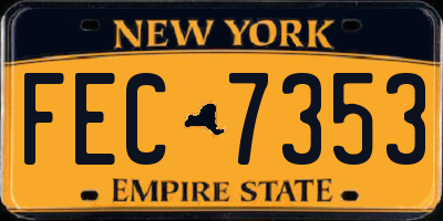 NY license plate FEC7353