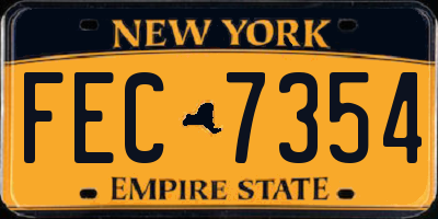 NY license plate FEC7354