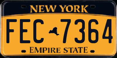 NY license plate FEC7364