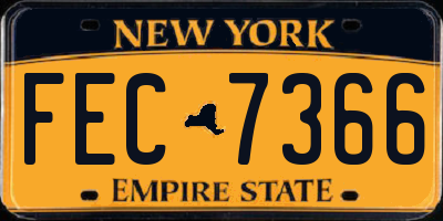 NY license plate FEC7366