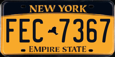 NY license plate FEC7367