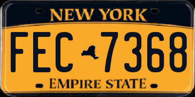 NY license plate FEC7368