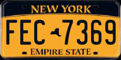 NY license plate FEC7369