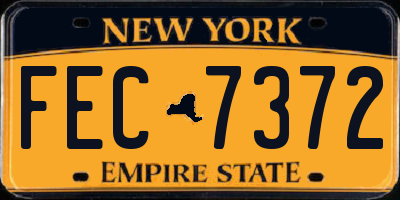 NY license plate FEC7372