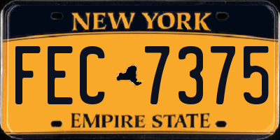 NY license plate FEC7375