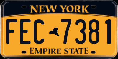 NY license plate FEC7381