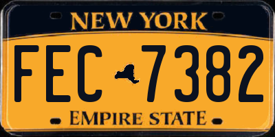 NY license plate FEC7382