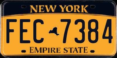 NY license plate FEC7384