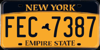NY license plate FEC7387