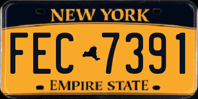 NY license plate FEC7391