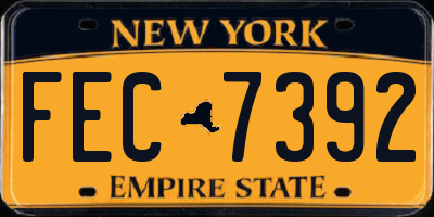 NY license plate FEC7392