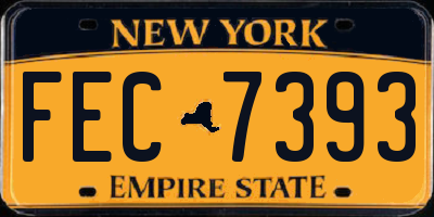 NY license plate FEC7393