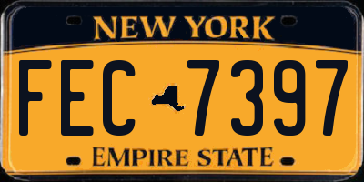 NY license plate FEC7397