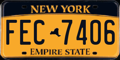 NY license plate FEC7406